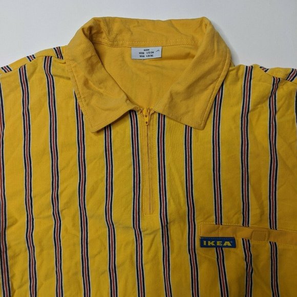 Ikea Yellow Striped Employee Uniform Shirt - Picture 2 of 7